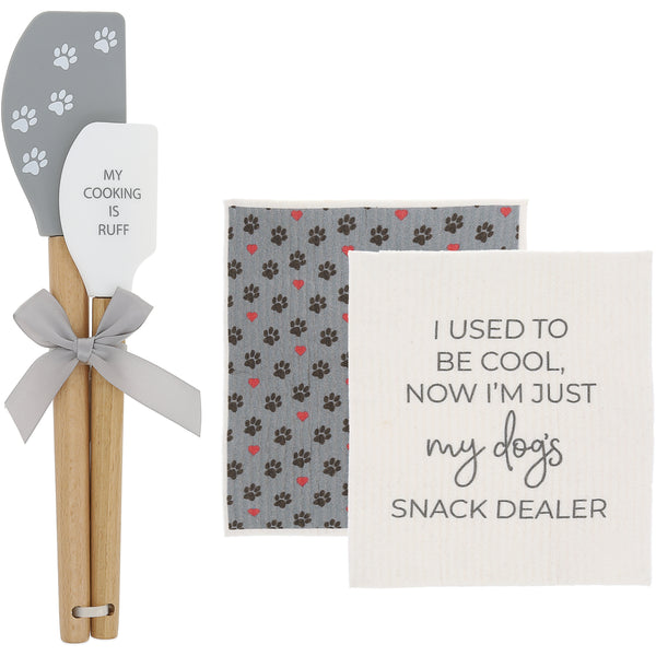 pavilion gift company Snack Dealer Spatula and Reusable Dish Cloth Set (2 of Each)