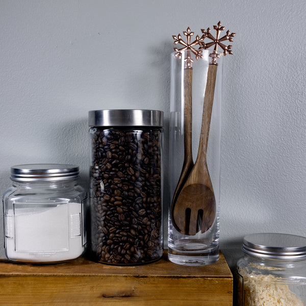 Pavilion Gift Company Snowflake 13" Acacia 2 Piece Utensil Set
