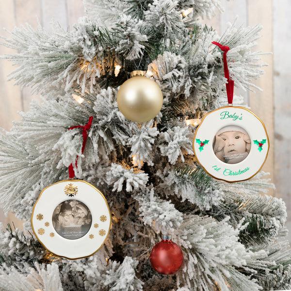 Pavilion Gift Company Snowflakes 4" Photo Frame Ornament