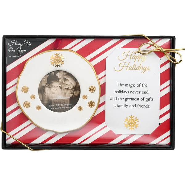 pavilion gift company Snowflakes 4" Photo Frame Ornament