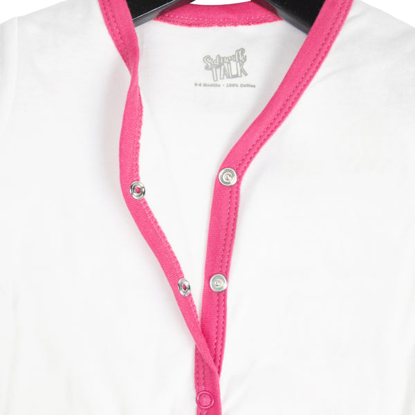 Pavilion Gift Company Snuggle 6-12 Months Pink Trimmed Sleeper