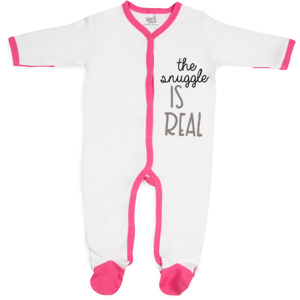 pavilion gift company Snuggle 6-12 Months Pink Trimmed Sleeper