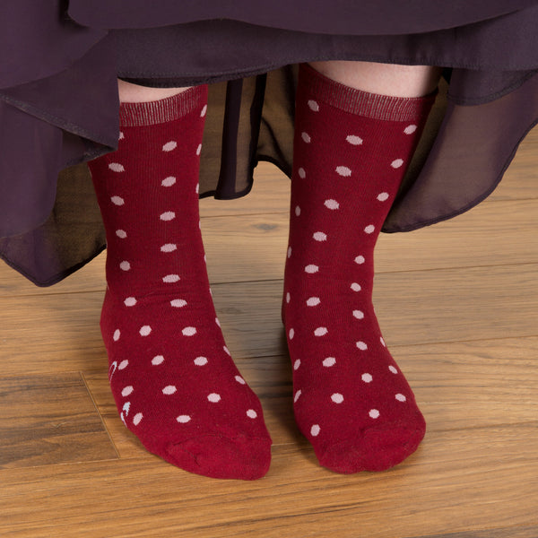 Pavilion Gift Company Socks Off Maroon - Ladies Cotton Blend Sock