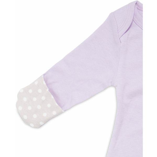 Pavilion Gift Company Soft Lavender Kitty 0-3 Months Gown With Mitten Cuffs