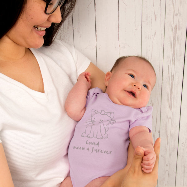 Pavilion Gift Company Soft Lavender Kitty 0-6 Months Onesie