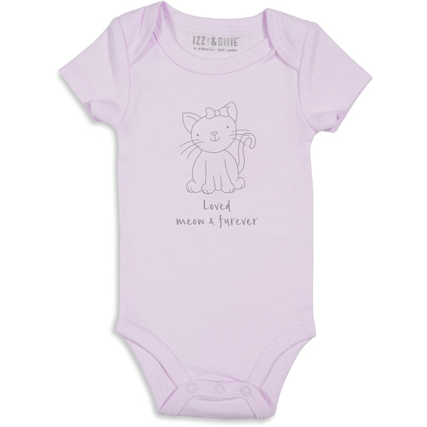 pavilion gift company Soft Lavender Kitty 0-6 Months Onesie