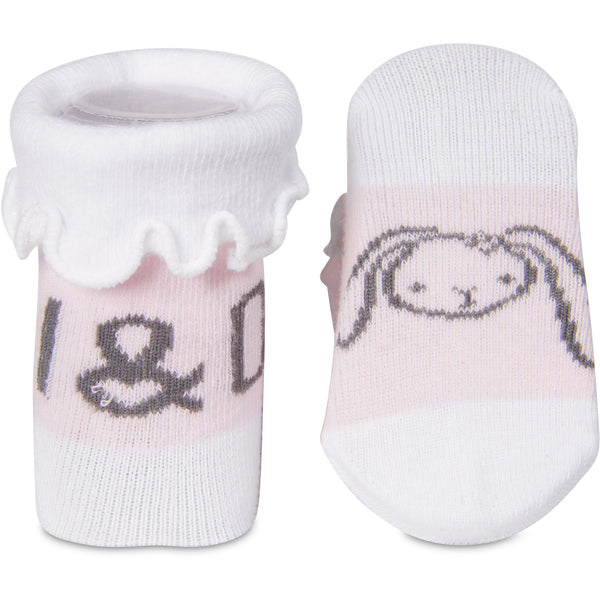 Pavilion Gift Company Soft Pink Bunny 0-3 Months Socks