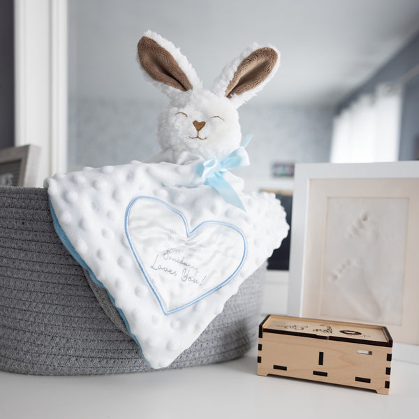 Pavilion Gift Company Somebunny Blue Lovey Lovey Blanket Bunny With Teether