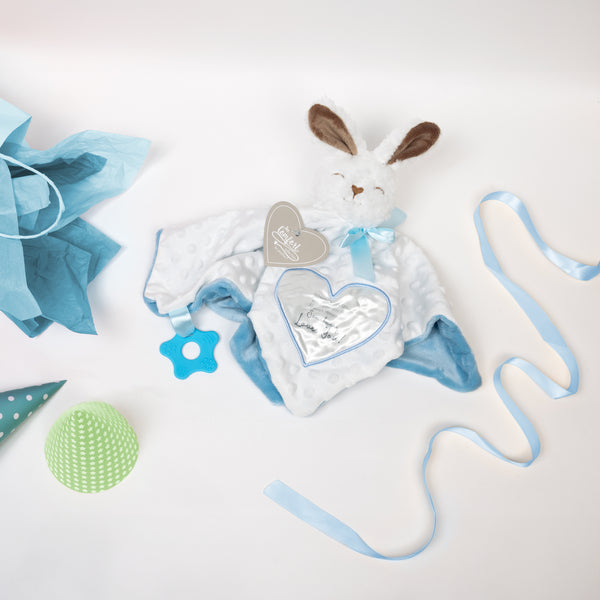 Pavilion Gift Company Somebunny Blue Lovey Lovey Blanket Bunny With Teether