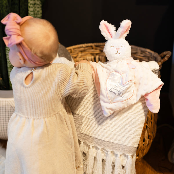 Pavilion Gift Company Somebunny Pink Lovey Lovey Blanket Bunny With Teether