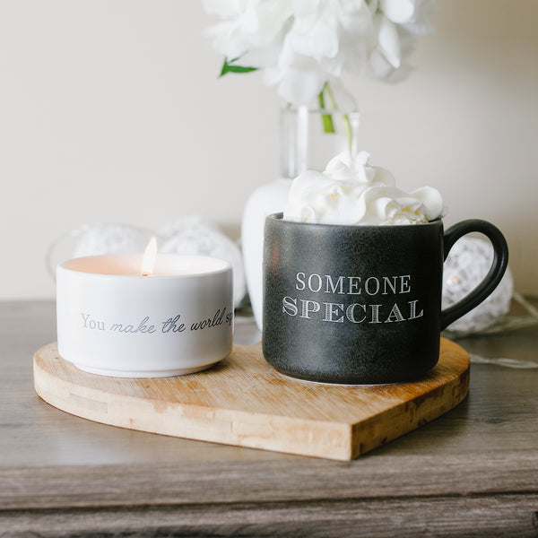 Pavilion Gift Company Someone Special Stacking Mug And Candle Set 100% Soy Wax Scent: Tranquility