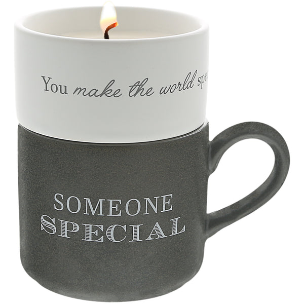 pavilion gift company Someone Special Stacking Mug and Candle Set 100% Soy Wax Scent: Tranquility