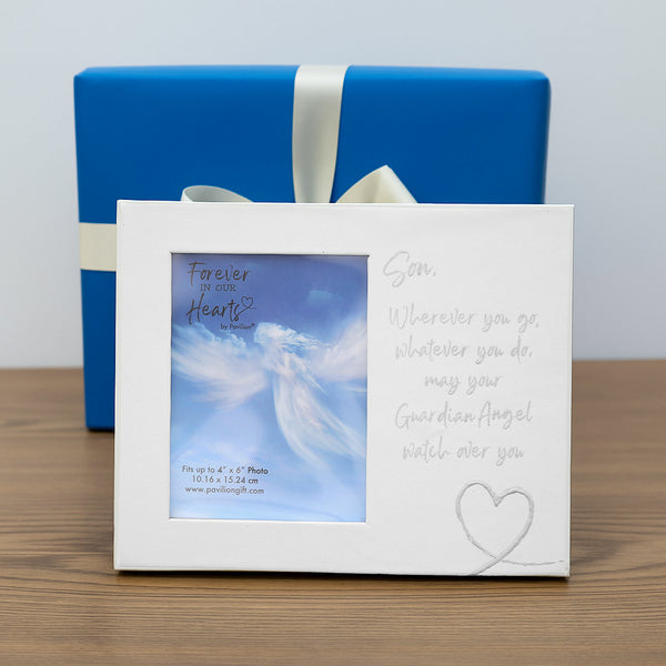 Pavilion Gift Company Son Guardian Angel Visor Memorial Photo Frame (Holds 4" X 6" Photo)