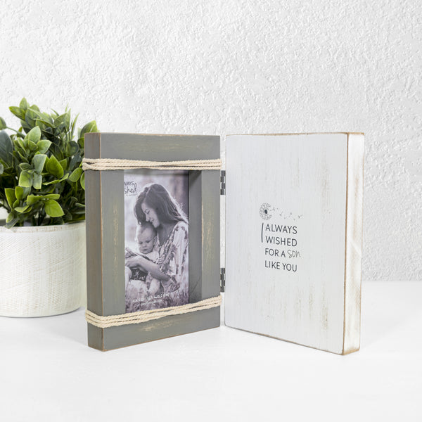 Pavilion Gift Company Son Like You 5.5" X 7.5" Hinged Sentiment Frame (Holds 4" X 6" Photo)