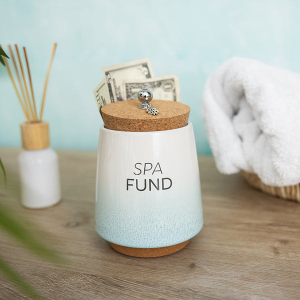 Pavilion Gift Company Spa & Massage 6.5" Ceramic Savings Bank