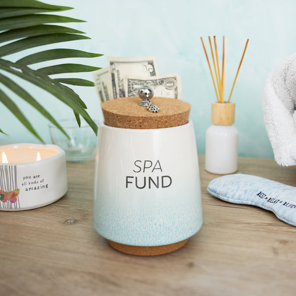 Pavilion Gift Company Spa & Massage 6.5" Ceramic Savings Bank