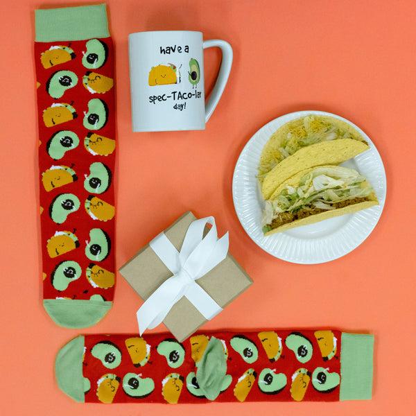 Pavilion Gift Company Spec-TACO-lar 18 Oz Mug And Sock Set