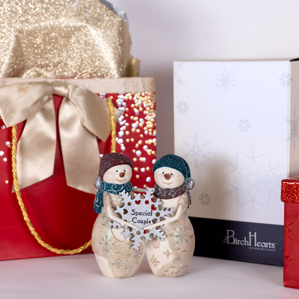 Pavilion Gift Company Special Couple 4.5" Snowcouple Holding A Snowflake