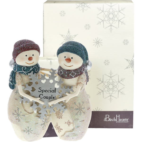 pavilion gift company Special Couple 4.5" Snowcouple Holding a Snowflake