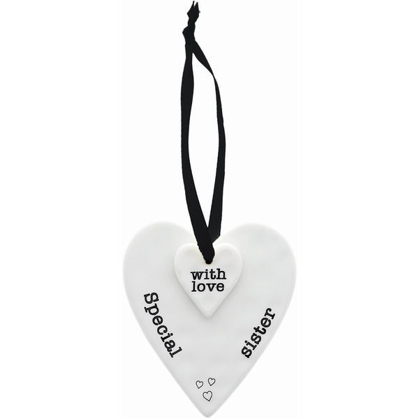 pavilion gift company Special Sister 3" Ceramic Keepsake Heart Plaque