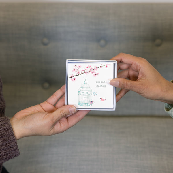 Pavilion Gift Company Special Sister 4mm Sterling Silver Cubic Zirconia Stud Earrings