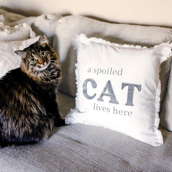 Pavilion Gift Company Spoiled Cat 18" Throw Pillow Cover