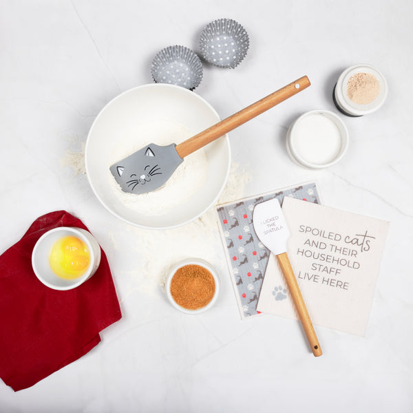 Pavilion Gift Company Spoiled Cats Spatula And Reusable Dish Cloth Set (2 Of Each)