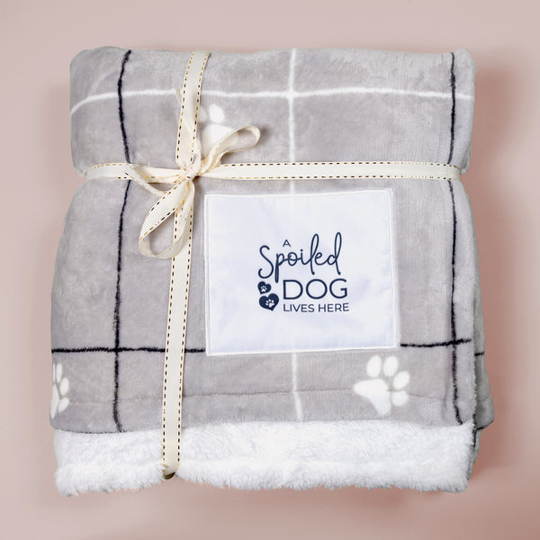 Pavilion Gift Company Spoiled Dog 50" X 60" Sherpa & Royal Plush Blanket