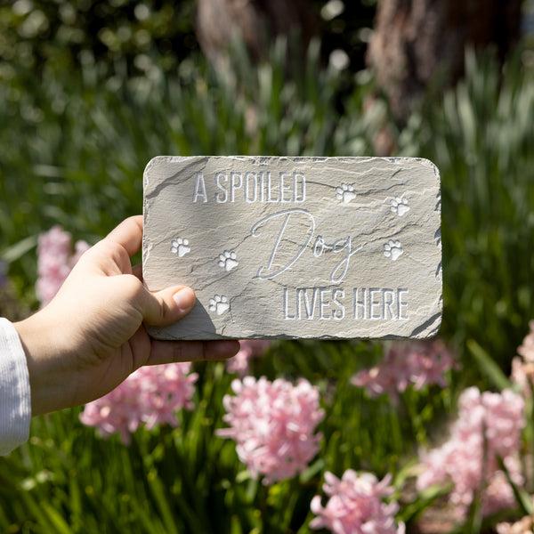 Pavilion Gift Company Spoiled Dog 7" X 4.25" Garden Stone