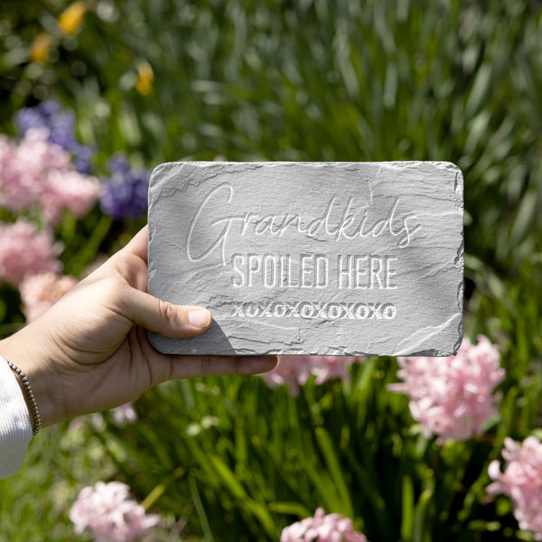 Pavilion Gift Company Spoiled Grandkids 7" X 4.25" Garden Stone