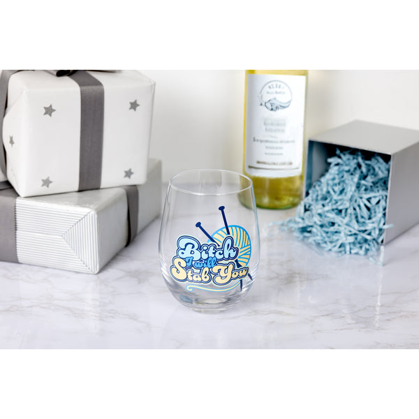 Pavilion Gift Company Stab You 18 Oz Stemless Wine Glass