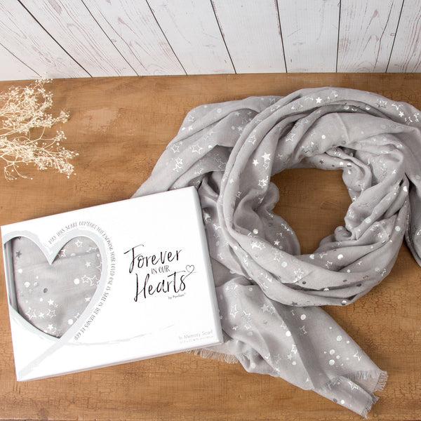 Pavilion Gift Company Star Gray 27.5" X 71" In Memory Scarf