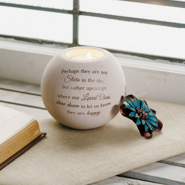 Pavilion Gift Company Stars In The Sky 5" Round Tealight Candle Holder