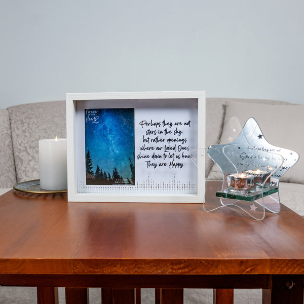 Pavilion Gift Company Stars In The Sky 6" X 6" Mirrored Glass Candle Holder