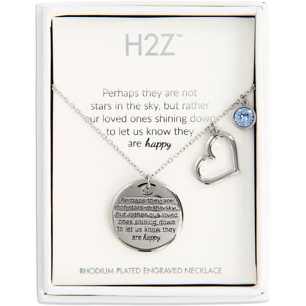 pavilion gift company Stars Light Sapphire Crystal 16.5"-20.5" Engraved Rhodium Plated Austrian Element Necklace