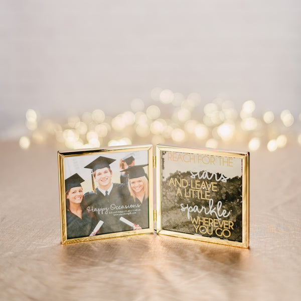 Pavilion Gift Company Stars Sparkle 4.75" Hinged Sentiment Frame