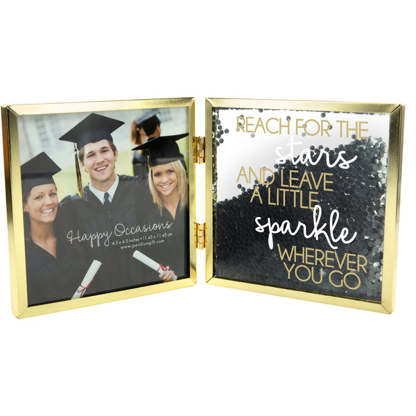 pavilion gift company Stars Sparkle 4.75" Hinged Sentiment Frame