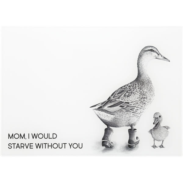 pavilion gift company Starve Without You 13.75" x 9.75" Glass Cutting Board