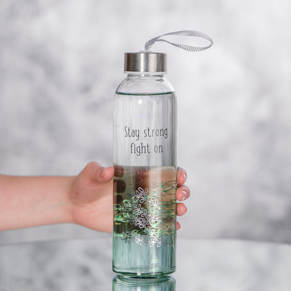 Pavilion Gift Company Stay Strong 16.5 Oz Glass Water Bottle