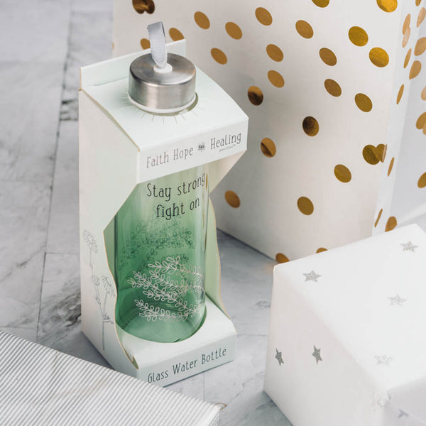 Pavilion Gift Company Stay Strong 16.5 Oz Glass Water Bottle