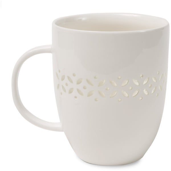 Pavilion Gift Company Stays At Home 24 Oz Pierced Porcelain Cup