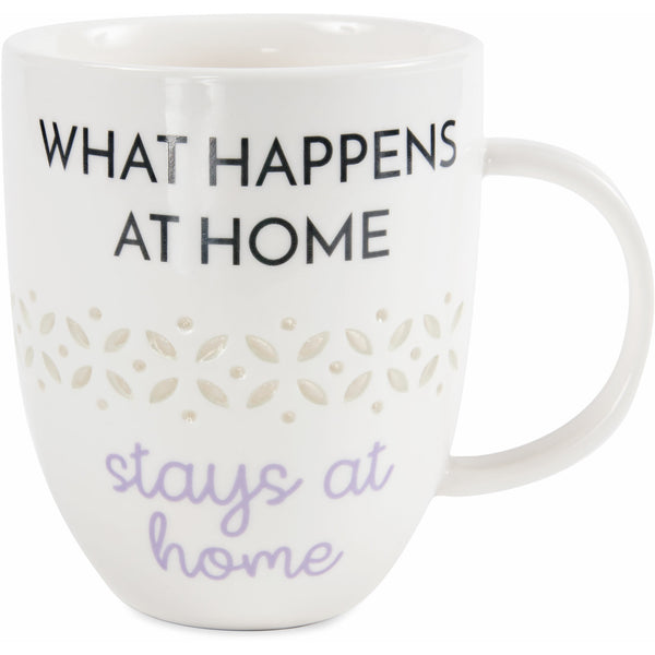 pavilion gift company Stays at Home 24 oz Pierced Porcelain Cup