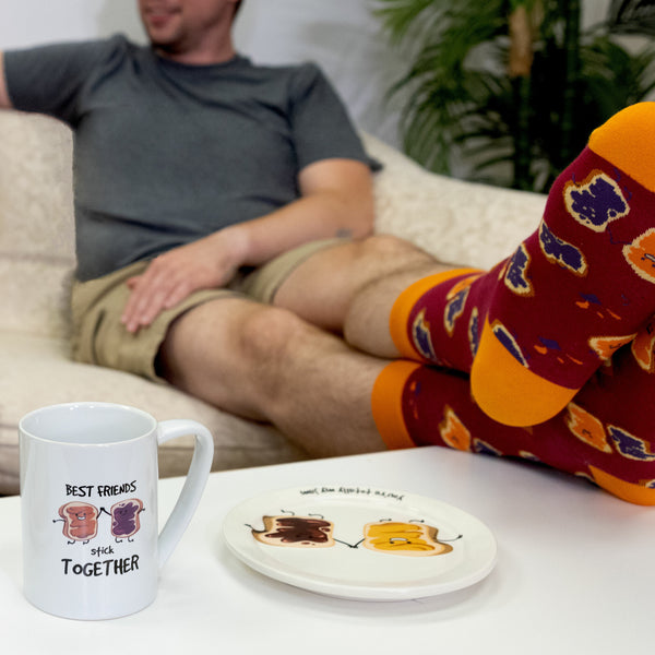 Pavilion Gift Company Stick Together 18 Oz Mug And Sock Set