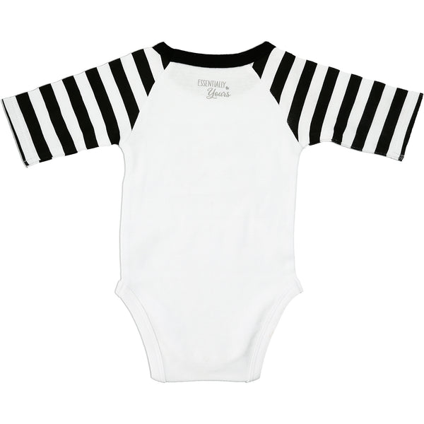 Pavilion Gift Company Still Stuck 0-6 Months Bodysuit 3/4 Length Black & White Sleeve