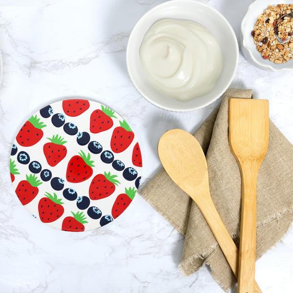Pavilion Gift Company Strawberries 7.75" Ceramic Trivet