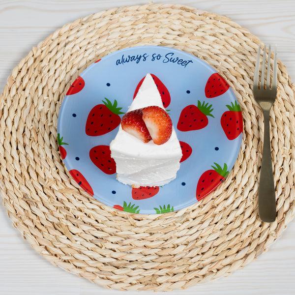Pavilion Gift Company Strawberries 8" Glass Appetizer Plate