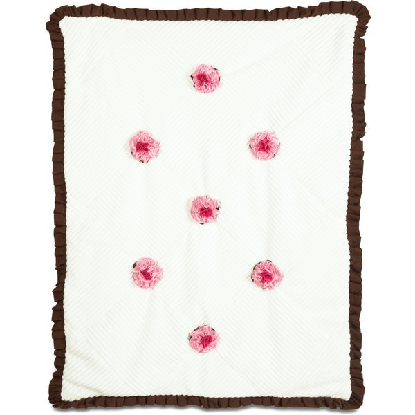 pavilion gift company Strawberry Sundae 30" x 40" Ribbed Chenille Baby Blanket