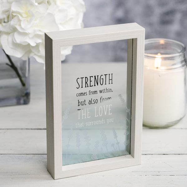Pavilion Gift Company Strength 5.5" X 8.5" Framed Glass Plaque
