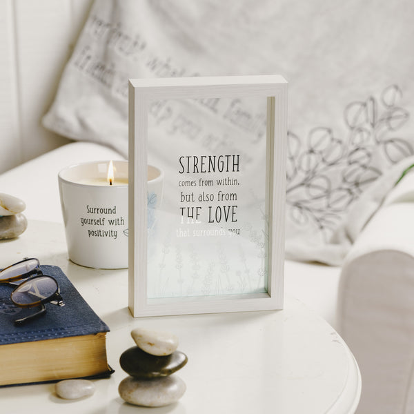 Pavilion Gift Company Strength 5.5" X 8.5" Framed Glass Plaque