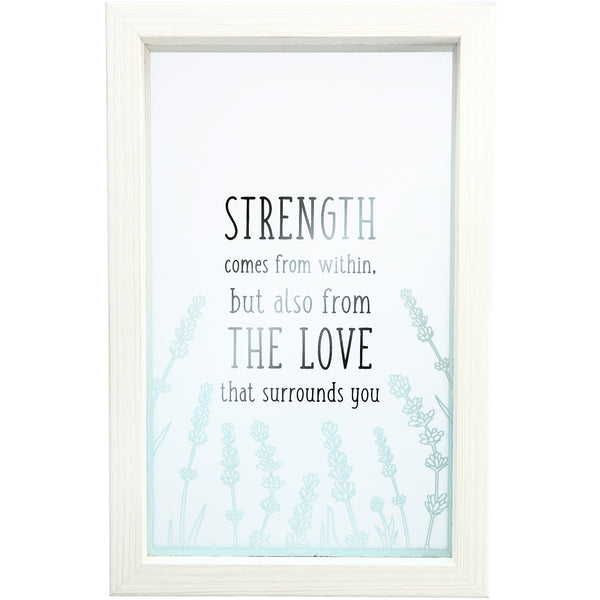 pavilion gift company Strength 5.5" x 8.5" Framed Glass Plaque